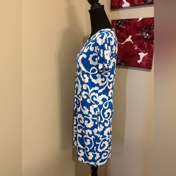 Diane Von Furstenberg DVF 1974 Beth Silk Jersey Spiral Fern Shift Mini Dress, 8 - Picture 4 of 10